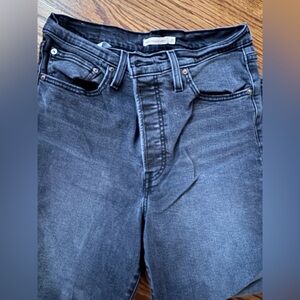 Levi's Women's Ribcage Straight Leg Ankle Jeans - Washed Black/Gray